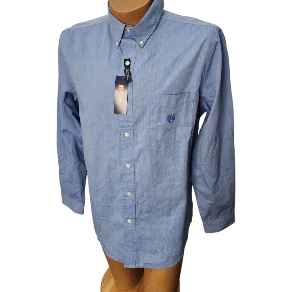NWT CHAPS Lovely Blue Long Sleeve Shirt‎ Size Large